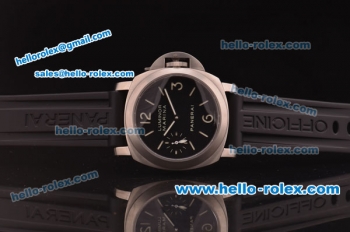 Panerai Luminor Marina PAM 00111 Swiss ETA 6497 Manual Winding Titanium Case with Black Dial and Black Rubber Strap