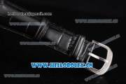 Franck Muller Casablanca Asia Automatic Steel/Diamonds Case with Diamonds Dial and Diamonds Bezel Black Leather Strap (ZF)