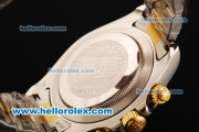 Rolex Daytona Chronograph Miyota Quartz Movement Gold Bezel with White Dial and Two Tone Strap