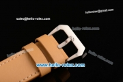 Panerai Luminor Marina Asia 6497 Manual Winding Steel Case with Brown Leather Strap Green Markers and Black Dial