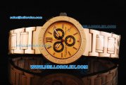 Bvlgari Bvlgari Chronograph Miyota Quartz Movement Rose Gold Case and Strap with Stick Markers