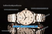 Longines Master Swiss ETA 2824 Automatic Full Steel with White Dial and Diamonds/Roman Numeral Markers