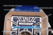 Cartier Santos Tourbillon Asia Automatic Steel Case with Blue Dial and Rose Gold Bezel - Roman Numeral Markers