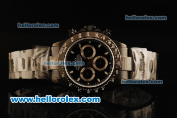 Rolex Daytona Chronograph Swiss Valjoux 7750 Automatic Movement PVD Case with Black Dial and PVD Strap