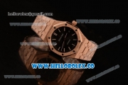 Audemars Piguet Royal Oak 41MM Clone AP Calibre 3120 Automatic Rose Gold Case with Black Dial and Rose Gold Bracelet - (EF)