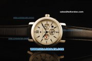 Vacheron Constantin Patrimony Automatic Steel Case with White Dial and Black Leather Strap
