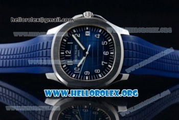 Patek Philippe Aquanaut Jumbo Miyota 9015 Automatic Steel Case with Blue Dial Stick Markers and Blue Rubber Strap - 1:1 Original (BP)