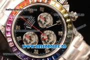 Rolex Daytona Rainbow 316L Steel Case With Clone Rolex 4130 1:1 Clone 116509 EF