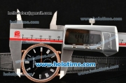 Patek Philippe Calatrava Miyota Quartz Rose Gold Case with Roman Numeral Markers and Black Dial