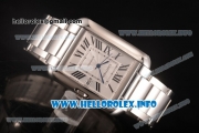 Cartier Tank Anglaise Miyota 9015 Automatic Steel Case/Bracelet with Silver Dial and Roman Numeral Markers