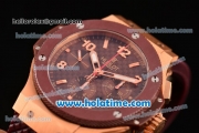 Hublot Big Bang Chrono Swiss Valjoux 7750 Automatic Rose Gold Case with Ceramic Bezel and Carbon Fiber Dial - 1:1 Original(H)