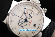 Ulysse Nardin Maxi Marine Swiss Valjoux 7750 Automatic Movement White Dial with Black Rubber Strap