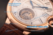 Cartier Ballon Bleu Tourbillon Seagull St8001 Tourbillon Manual Winding Rose Gold Case with White Dial