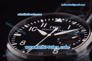 IWC Big Pilot Asia ST25 Automatic Movement PVD Case with Black Dial and Black Leather Strap