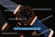 Hublot Big Bang Chrono Swiss Valjoux 7750 Automatic Rose Gold Case with Blue Dial and Blue Rubber Strap (YF)