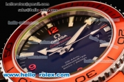 Omega Seamaster Planet Ocean Swiss ETA 2824 Clone 8500 Automatic Steel Case with Black Dial Orange Rubber Strap