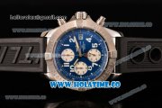 Breitling Avenger Seawolf Miyota Quartz Steel Case with Blue Dial Black Rubber Strap and Arabic Numeral Markers