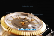 Rolex Datejust Swiss ETA 2836 Automatic Movement 18K Gold Never Fade with Stick Markers and Grey Dial-Two Tone