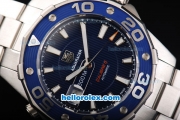 Tag Heuer Aquaracer Swiss ETA 2892 Automatic Movement Full Steel with Blue Bezel and Blue Dial