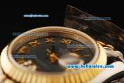 Rolex Datejust Automatic Movement ETA Coating Case with Gold Bezel and Gold Roman Numerals