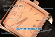 Vacheron Constantin Historiques Toledo Miyota Quartz Rose Gold Case with Stick Markers and Champagne Dial