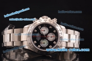 Rolex Daytona Swiss Valjoux 7750-SHG Automatic Steel Case/Strap with Black Dial and Diamond Markers