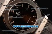 Hublot Classic Fusion 9015 Auto Steel Case with Black Leather Strap and Black Dial