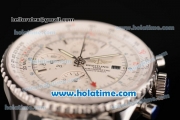 Breitling Navitimer World Chrono Swiss Valjoux 7750-SHG with GMT Automatic Stainless Steel Case with Stick Markers and White Dial