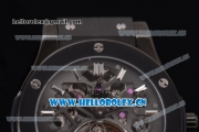 Hublot Classic Fusion Tourbillon Swiss Tourbillon Manual Winding PVD Case with Skeleton Dial Black Rubber Strap and Stick Markers (GF)