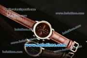 IWC Portuguese Chrono Miyota OS20 Quartz Steel Case with Brown Leather Strap and Brown Dial