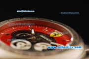 Ferrari Chronograph Quartz Movement 7750 Coating Case with Red/Black Dial and Black Rubber Strap