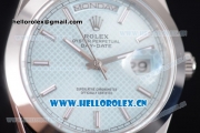 Rolex Day Date II Clone Rolex 3255 Automatic Stainless Steel Case/Bracelet with Blue Dial and Stick Markers (BP)