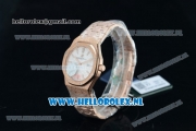 Audemars Piguet Royal Oak Swiss Quartz Rose Gold Case with White Dial and Rose Gold Bracelet (EF)