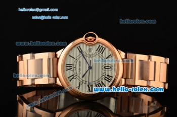 Cartier Ballon Bleu De Swiss ETA 2836 Automatic Rose Gold Case/Bezel/Strap White Dial Roman Markers