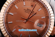 Rolex Datejust Automatic Rose Gold Bezel with Stick Marking and Rose Gold Dial