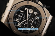 Audemars Piguet Royal Oak Offshore Chronograph Miyota Quartz Movement with Black Dial and White Marking-Black Rubber Strap