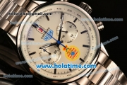 Tag Heuer Carrera Ferrari Chrono Miyota OS20 Quartz Full Steel with White Dial and Stick Markers