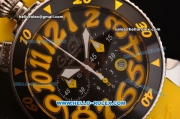 Gaga Milano Chrono 48 Miyota OS20 Quartz PVD Bezel with Black Dial and Yellow Numeral Markers