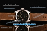 Panerai PAM 422 Luminor Marina Asia 6497 Manual Winding Steel Case with Brown Leather Strap Stick/Numeral Markers and Black Dial