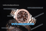 Rolex Yacht-Master 40 Asia 2813 Automatic Two Tone Case/Bracelet with Brown Dial and Dot Markers