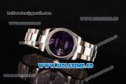 Rolex Datejust Asia 2813 Automatic Steel Case with Purple Dial and Roman Numeral Markers(BP)