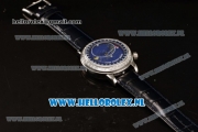 Patek Philippe Grand Complication Sky Moon Celestial Compass Miyota 9015 Automatic Steel Case with Blue Dial and Black Genuine Leather Strap (GF)