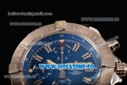 Breitling Avenger Seawolf Miyota Quartz Steel Case with Blue Dial and Black Rubber Strap - Stick Markers