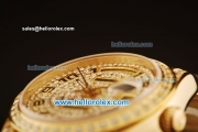 Rolex Day Date Swiss ETA 2836 Automatic Yellow Gold Case with Diamond Dial/Bezel and Gold Diamond Strap