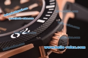 Hublot Big Bang King Swiss Valjoux 7750 Automatic Movement Rose Gold Case with PVD Bezel and Black Dial