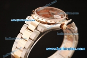 Rolex Datejust Swiss ETA 2836 Automatic Full Steel with Rose Gold/Diamonds Bezel and White MOP Dial