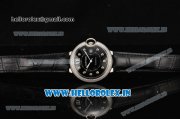 Cartier Ballon Bleu De Large Miyota Quartz Steel Case with Diamonds Bezel Black Dial and Diamond Markers