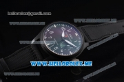 IWC Big Pilot Clone IWC 51111 Automatic PVD Case with Black Dial and Black Leather Strap Arabic Numeral Markers