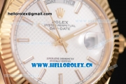 Rolex Day Date II Swiss ETA 2836 Automatic Yellow Gold Case/Bracelet with Silver Dial Yellow Gold Second Hand and Stick Markers (BP)