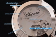Chopard Happy Sport - Mickey Swiss Quartz Stainless Steel Case with Black Leather Strap and White MOP Dial